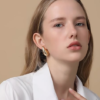 Chunky Gold Hoop Earrings for Women. - Image 2