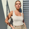 3 Piece Tops Square Neck Stretch Fitted Layer Tee Shirts Sleeveless Tank Tops - Image 3