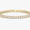 14K Gold Plated Cubic Zirconia Classic Tennis Bracelet | Gold Bracelets for Women | 4mm CZ, Size 6.5-7.5 Inch