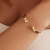 14K Gold Plated Stainless Steel Bangle Bracelets for Women | Inspirational Engraved Adjustable Mantra Cuff Bangle | Personalized Gift for Her Mom Sister - Image 2